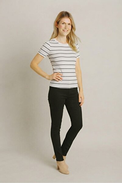 KOZİA OUTDOORS Women's Striped Ribbed Camisole Short or Long Sleeve Crew Neck Bodysuit