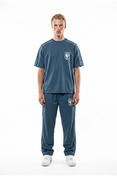 Respire Men's Tracksuit Set with Drapey T-Shirt and Straight Long Pants, with...