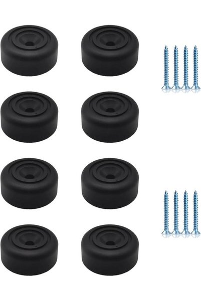 Morvena Picks Picioare de mobilier negre, set de 8 bucăți, rotunde, Ø 33 x H ...