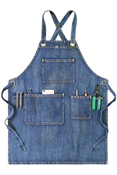 Morvena Picks Șorț - Șorț din denim - cu buzunare practice - Perfect pentru c...