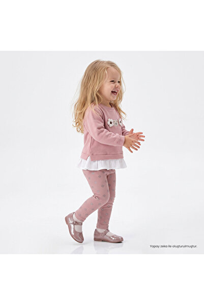 ebebek Hello Baby HelloBaby Kız Bebek Sweatshirt-Tayt Çiçek Baskılı Bisiklet ...