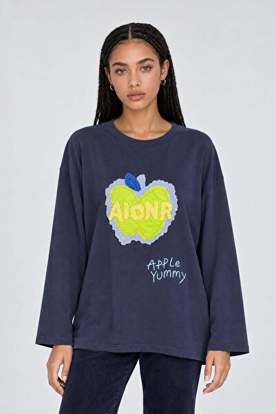 Levidor Cotton sweatshirt with text detail - indigo