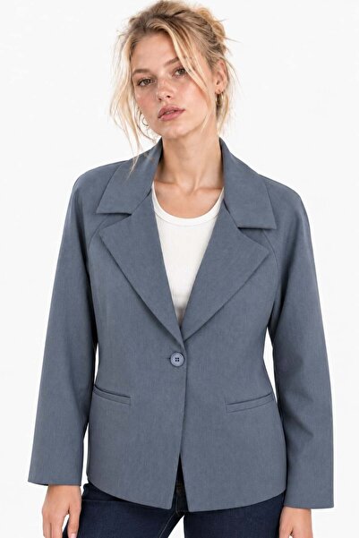 HAKKE Geniş Yaka Kısa Kesim Blazer CEKET