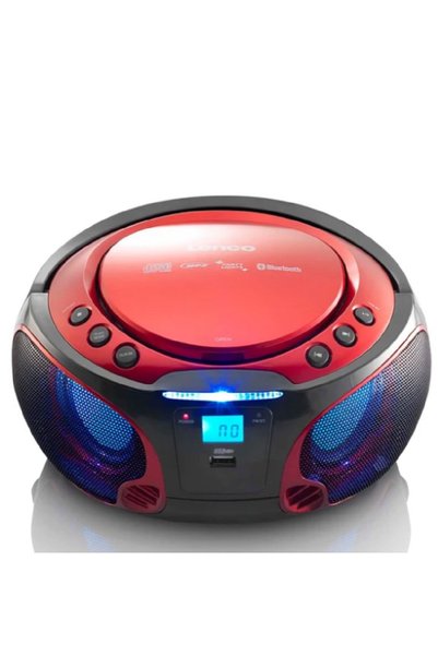 Lenco SCD-550RD - LED Aydınlatmalı Taşınabilir FM Radyo CD/MP3/USB/Bluetooth®...