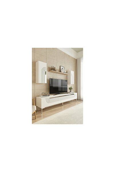 Vivense MEYRA TV ÜNİTESİ, BEYAZ SİLVER, 180 CM, TVR1803BS
