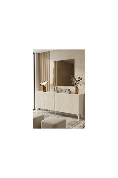 Vivense LİPA KONSOL VE TV SEHPASI, BEYAZ TRAVERTEN, 180 CM, KA1809BT