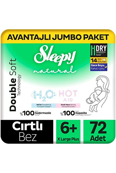 Sleepy Natural Double Soft Avantajlı Jumbo Paket Bebek Bezi 6+ Numara Xlarge ...