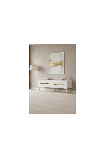 Vivense RANY TV SEHPASI, BEYAZ GOLD, 120 CM, TSA1220BG