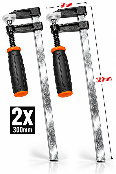 PROXTECH 2’li 300 mm F Tipi İşkence Seti 50 mm Marangoz Sıkma Kelepçesi Ahşap Metal Sabitleme Set