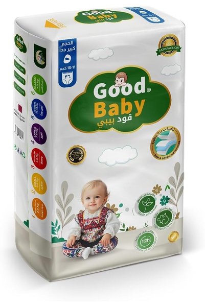 Good Baby Diapers Size 5, XL (11-18 kg), 36 Count