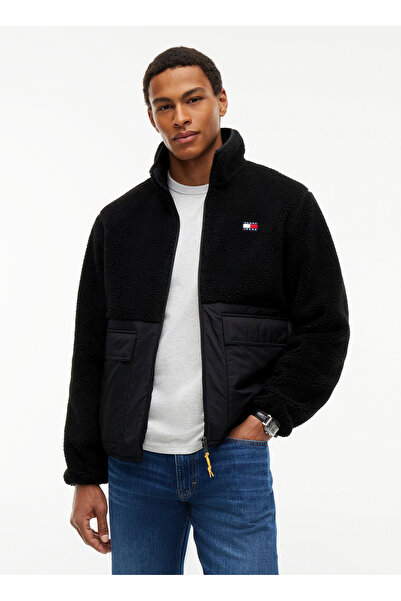Tommy Jeans Siyah Erkek Dik Yaka Relaxed Logo Baskılı Sweatmont DM0DM23227BDS...
