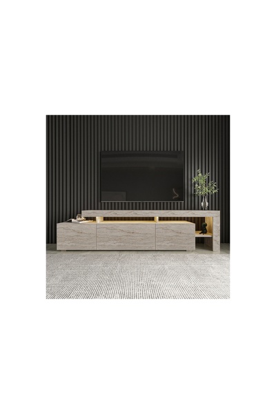 Vivense BELİZ LED IŞIKLI TV SEHPASI, TRAVERTEN
