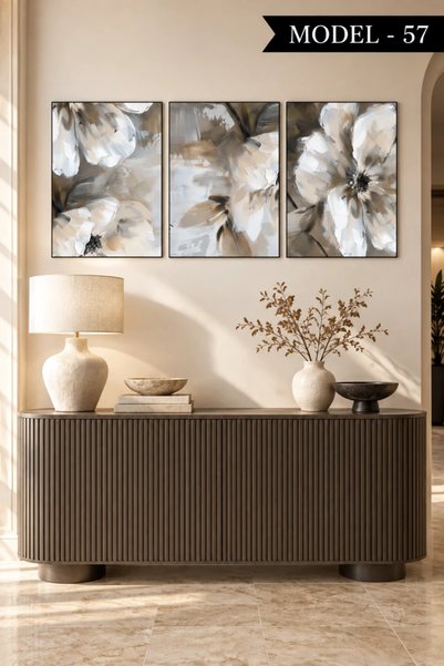 Akıllı Kağıt Yapışkanlı Keçe Tablo - Poster Çiçek (Model- 57)