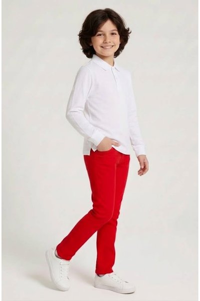 NACAR STORE Boys' April 23 October 29 Show Outfit Long Sleeve Collared T-Shirt and Pants Set