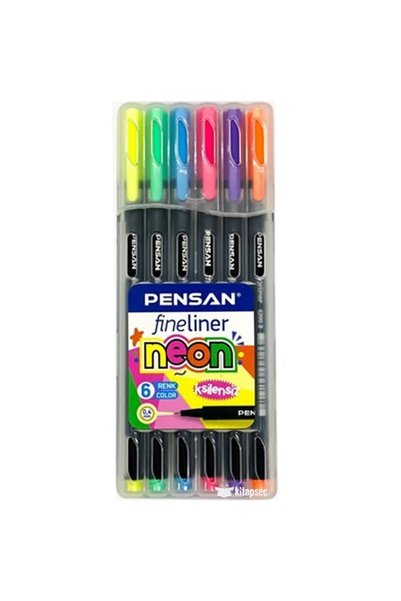 Pensan FINELINER 6300 صندوق PVC نيون مكون من 6 قطع