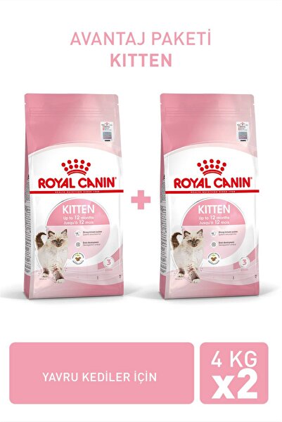 Royal Canin Kitten Yavru Kediler için Kuru Kedi Maması Avantaj Paketi 4kg + 4kg