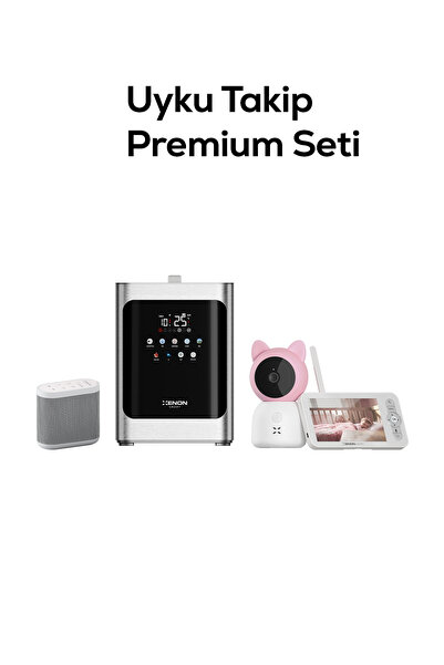 Xenon Smart Uyku Takip Premium Seti (3'lü) | Monitörlü Pembe Bebek Kamerası 5...