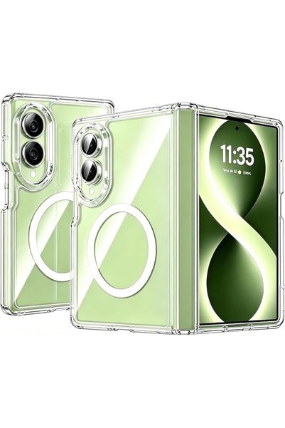 GENERAL Samsung Galaxy Z Fold 8 Case, Clear Anti-Yellowing Magnetic Cover wit...