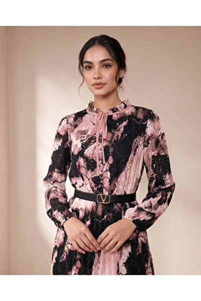 NAQWA FASHION فستان نسائي ناعم قماش بودره خفيف
