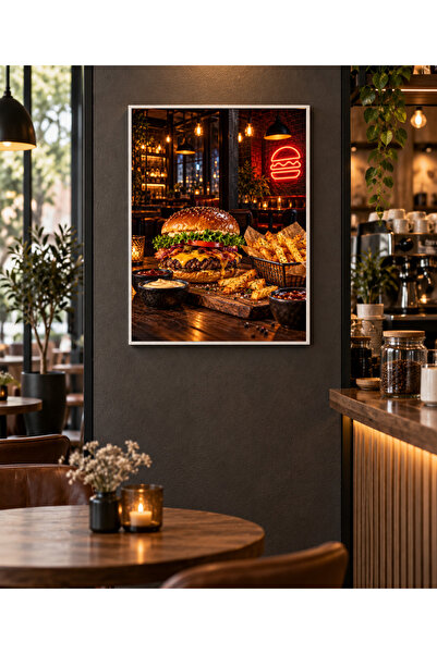 Miutic Print Studio Tablou decorativ Burger House cu burger premium și cartof...