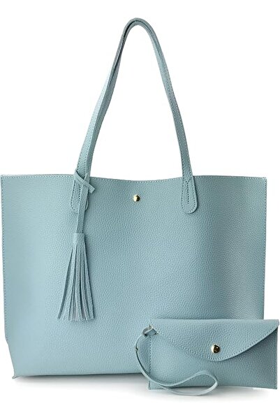 Hoxis Minimalist Clean Cut Pebbled Faux Leather Tote Womens Shoulder Handbag