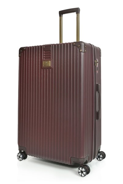 MORANO 3Pcs Abs Hardshell Luggage Set Shockproof and Shatterproof 20/24/28 Inch Brown with Brown Stripes Travel Suitcase Set