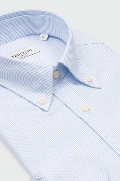 Abbate Bb Club Mike Oxford 100% Cotton Regular Fit Light Blue Button-Down Col...