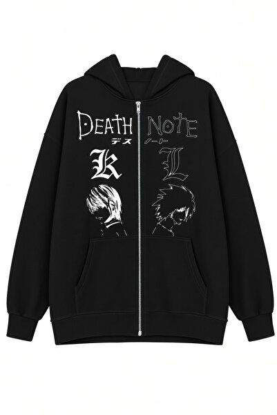 Vordevia Death Note kardigan sa zatvaračem i 3 niti, sa uzdignutim oversize d...