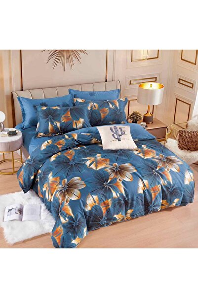 JOJO HOME Lenjerie de pat cu 2 fete, tesatura tip finet, pat 2 persoane, 6 pi...