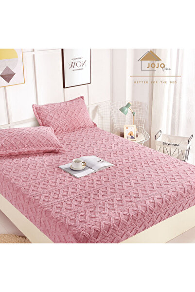 JOJO HOME Husa de pat cu elastic si 2 fete de perna, Cocolino tip jacquard, U...