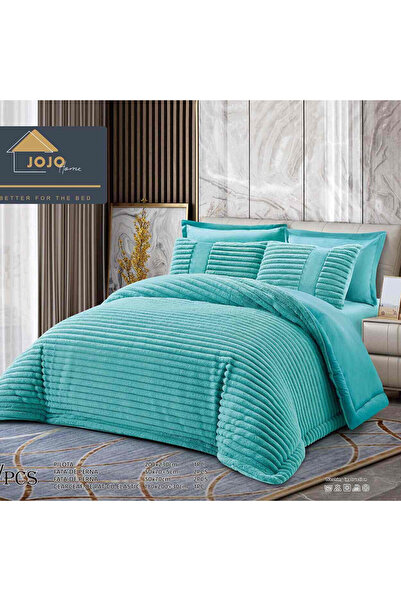 JOJO HOME Lenjerie de pat cu elastic si pilota inclusa, blanita de iepure, pa...