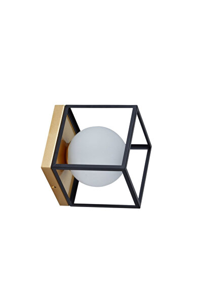 Klausen Φωτιστικό τοίχου Fence KL101054, 1xE27, λευκό+χρυσό+μαύρο, IP20