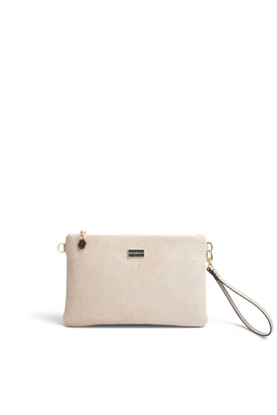 Silver Polo Bej - Kum Süet Kadın Portföy ve Clutch El Çantası SP1250