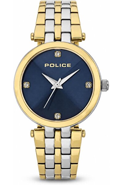 Police Blue Dial Stainless Steel Bracelet Analog Watch for Women, 34mm