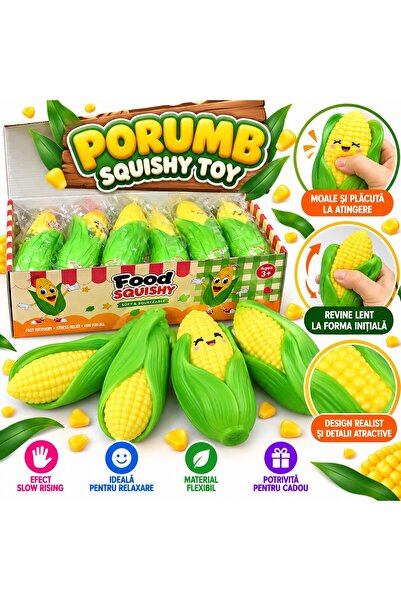 SHOP LIKE A PRO Jucărie Squishy Porumb, Antistres Slow Rising, Moale și Elast...