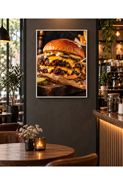 Miutic Print Studio Tablou decorativ „Arta smash burgerului”, Tablou premium ...