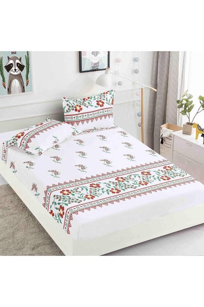 JOJO HOME Husa de pat cu elastic si 2 fete de perna, tesatura tip finet, pat ...