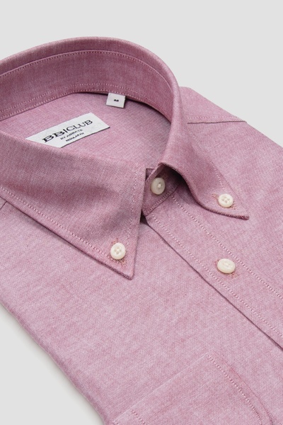 Abbate Bb Club Mike Oxford %100 Cotton Regular Fit Claret Red Button down Col...