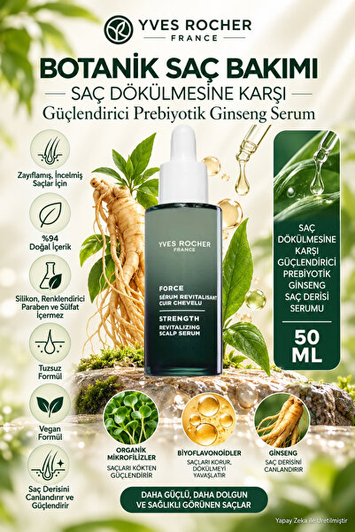 Yves Rocher Saç Dökülmesine Karşı Güçlendirici Prebiyotik Ginseng Saç Serumu ...