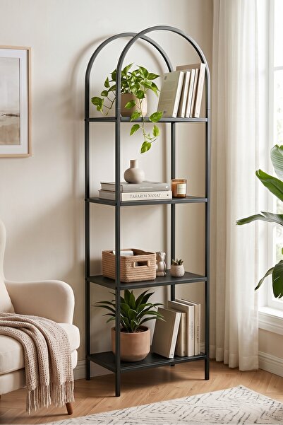 DEKOPRATİK Mona 40cm Kemerli Çok Amaçlı Metal Raf - Mint Yeşili Dekoratif Ban...