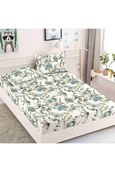 JOJO HOME Husa de pat cu elastic si 2 fete de perna, tesatura tip finet, pat ...