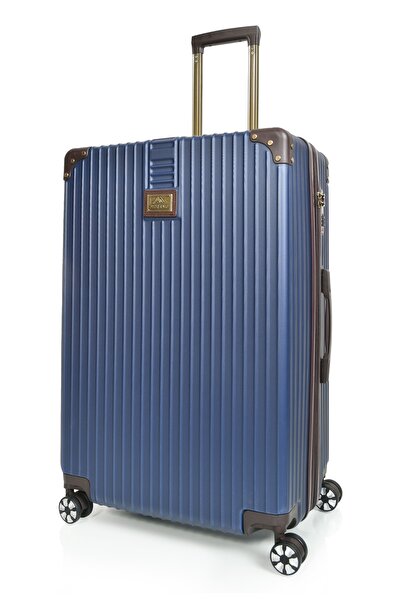 MORANO 3Pcs Abs Hardshell Luggage Set Shockproof and Shatterproof 20/24/28 Inch Brown with Brown Stripes Travel Suitcase Set