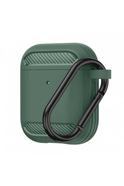 Techsuit Карбонов калъф за Apple AirPods Gen 2 / Gen 1, зелен