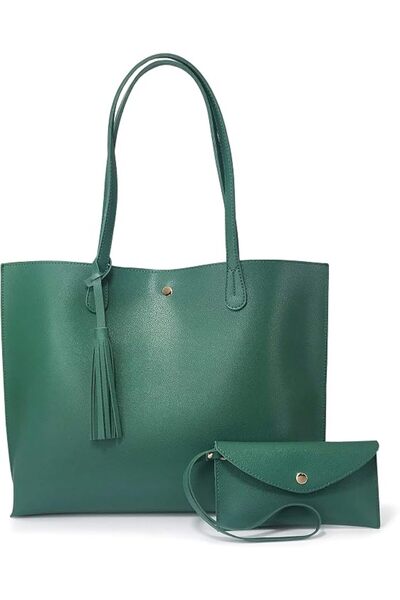 Hoxis Minimalist Clean Cut Pebbled Faux Leather Tote Womens Shoulder Handbag
