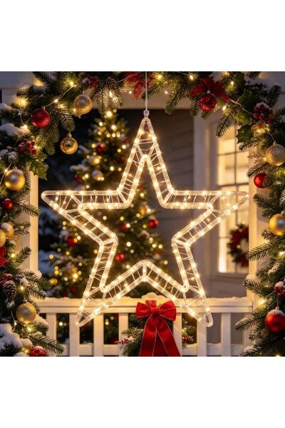 idei Decor luminos suspendat stea 5 colțuri cu LED lumină caldă, tensiune joa...