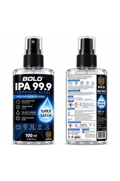 BOLD İzopropil Alkol IPA %99,9 Saf 100 ml – Temizlik Solventi