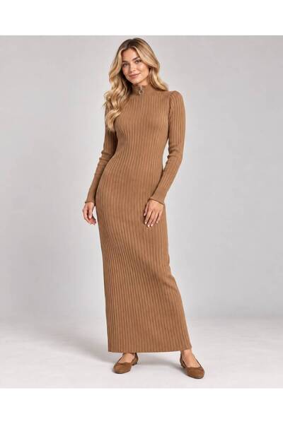 MAY MARA Women's Patterned Fishneck Zippered Knit Dress