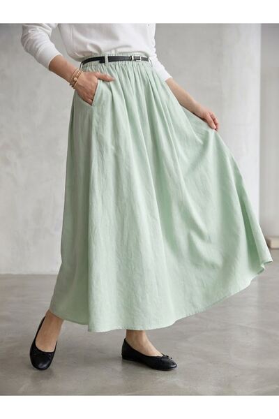 Lunsera Store تنورة مبطنة - لون النعناع
