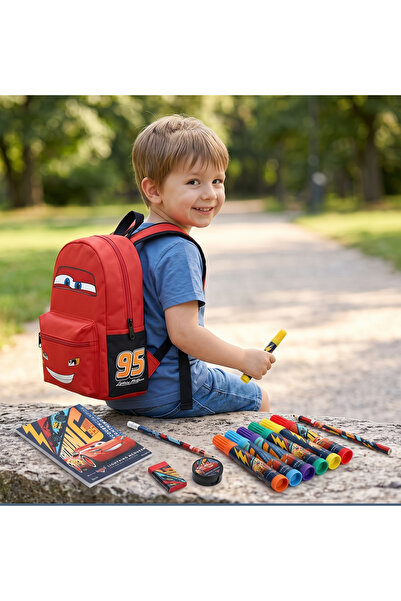 CARS Lightning Mcqueen Kindergarten Bag and Stationery Set 3-6 Years Old Boy'...