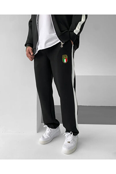 blucombin Set de trening pentru bărbați Baggy ITALIA Scuba, cu croială largă, cu dungi, sport, top și pantaloni